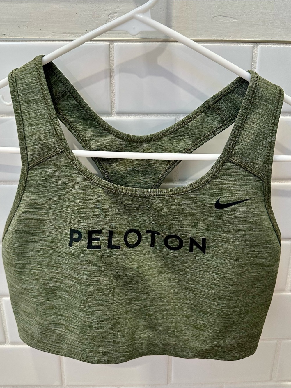 Nike x Peloton Olive Green Racerback Sports Bra